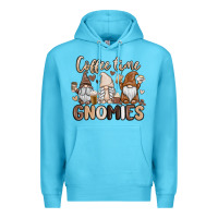 Ocean Blue coffee time gnomies Premium Hoodie - MaliasSmallBusiness