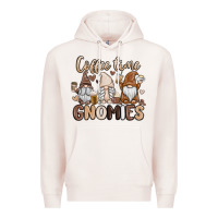 Pale Pink coffee time gnomies Premium Hoodie - MaliasSmallBusiness