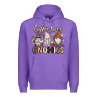 Purple coffee time gnomies Premium Hoodie - MaliasSmallBusiness