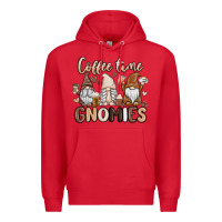 Red coffee time gnomies Premium Hoodie - MaliasSmallBusiness