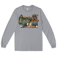Heather Grey army mom Long Sleeve Tee - Zillion Design Studio