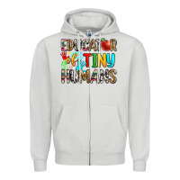 Dove Grey educator of tiny humans Zipper Hoodie - Zillion Design Studio