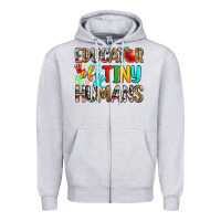 Heather Grey educator of tiny humans Zipper Hoodie - Zillion Design Studio