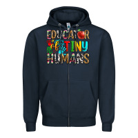 Navy educator of tiny humans Zipper Hoodie - Zillion Design Studio