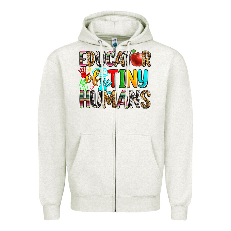 Educator Of Tiny Humans Zipper Hoodie by Zillion Design Studio | Teevron