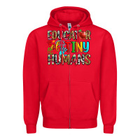 Red educator of tiny humans Zipper Hoodie - Zillion Design Studio