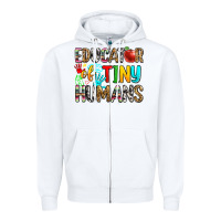 White educator of tiny humans Zipper Hoodie - Zillion Design Studio