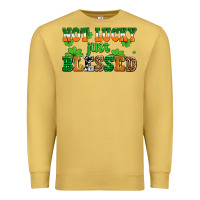 Antique Gold not lucky just blessed Premium Sweatshirt - AdoDesignShop