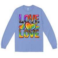 Colony Blue love is love with hearts Long Sleeve Tee - texasbilliewilder