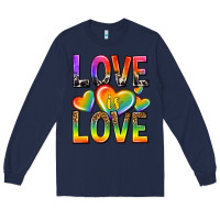 Navy love is love with hearts Long Sleeve Tee - texasbilliewilder