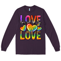 Plum love is love with hearts Long Sleeve Tee - texasbilliewilder