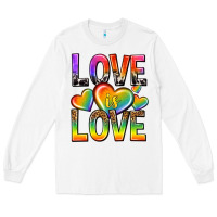 White love is love with hearts Long Sleeve Tee - texasbilliewilder