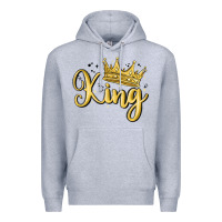 Heather Grey king Premium Hoodie - MaliasSmallBusiness