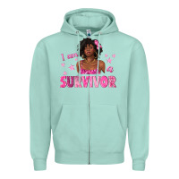 I Am A Survivor Breast Cancer With Afro Woman Zipper Hoodie | Teevron