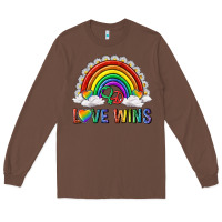 Chestnut love wins with daisy and heart Long Sleeve Tee - texasbilliewilder