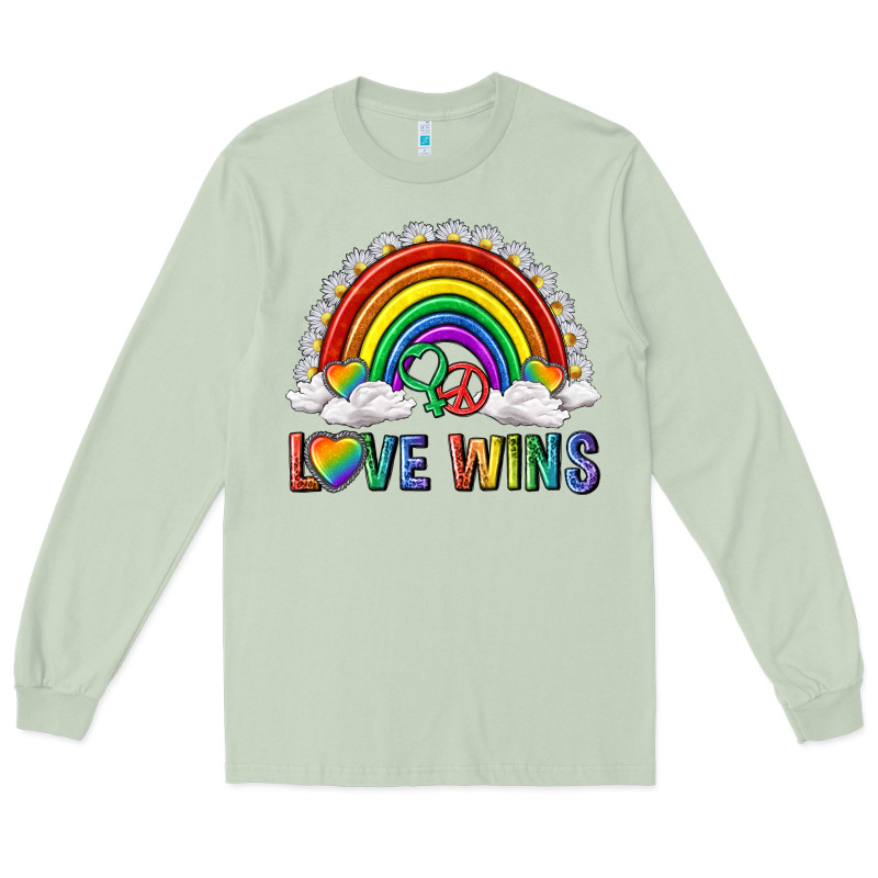 Love Wins With Daisy And Heart Long Sleeve Tee by texasbilliewilder | Teevron