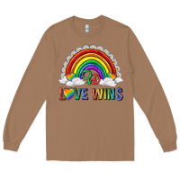 Toasted Coconut love wins with daisy and heart Long Sleeve Tee - texasbilliewilder