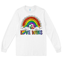 White love wins with daisy and heart Long Sleeve Tee - texasbilliewilder