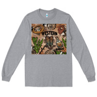 Heather Grey western rodeo Long Sleeve Tee - AdoDesignShop
