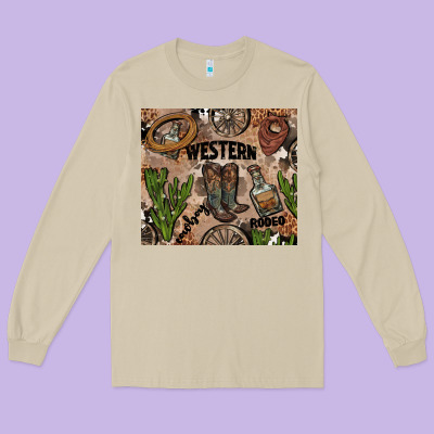 Western Rodeo Long Sleeve Tee Designed By Adodesignshop