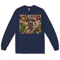 Navy western rodeo Long Sleeve Tee - AdoDesignShop