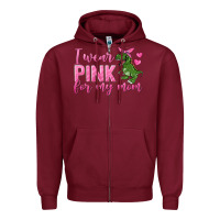 Burgundy I Wear Pink For My Mom Zipper Hoodie - texasbilliewilder
