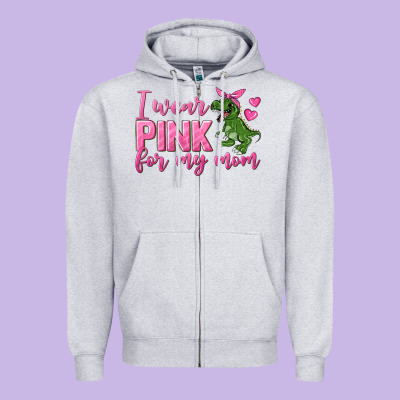 I Wear Pink For My Mom Zipper Hoodie Designed By Texasbilliewilder