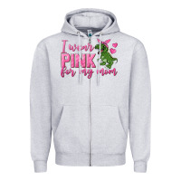Heather Grey I Wear Pink For My Mom Zipper Hoodie - texasbilliewilder