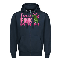 Navy I Wear Pink For My Mom Zipper Hoodie - texasbilliewilder