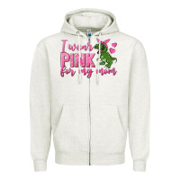Oatmeal Heather I Wear Pink For My Mom Zipper Hoodie - texasbilliewilder
