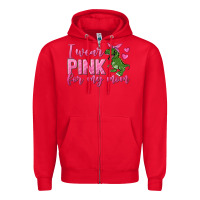 Red I Wear Pink For My Mom Zipper Hoodie - texasbilliewilder