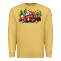 Antique Gold ma medical assistant nurse truck with cactus and sunflowers Premium Sweatshirt - AdoDesignShop