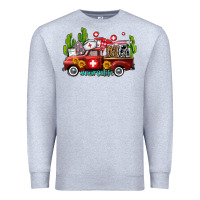 Heather Grey ma medical assistant nurse truck with cactus and sunflowers Premium Sweatshirt - AdoDesignShop