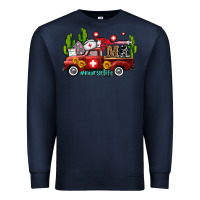 Navy ma medical assistant nurse truck with cactus and sunflowers Premium Sweatshirt - AdoDesignShop