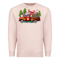 Pale Pink ma medical assistant nurse truck with cactus and sunflowers Premium Sweatshirt - AdoDesignShop