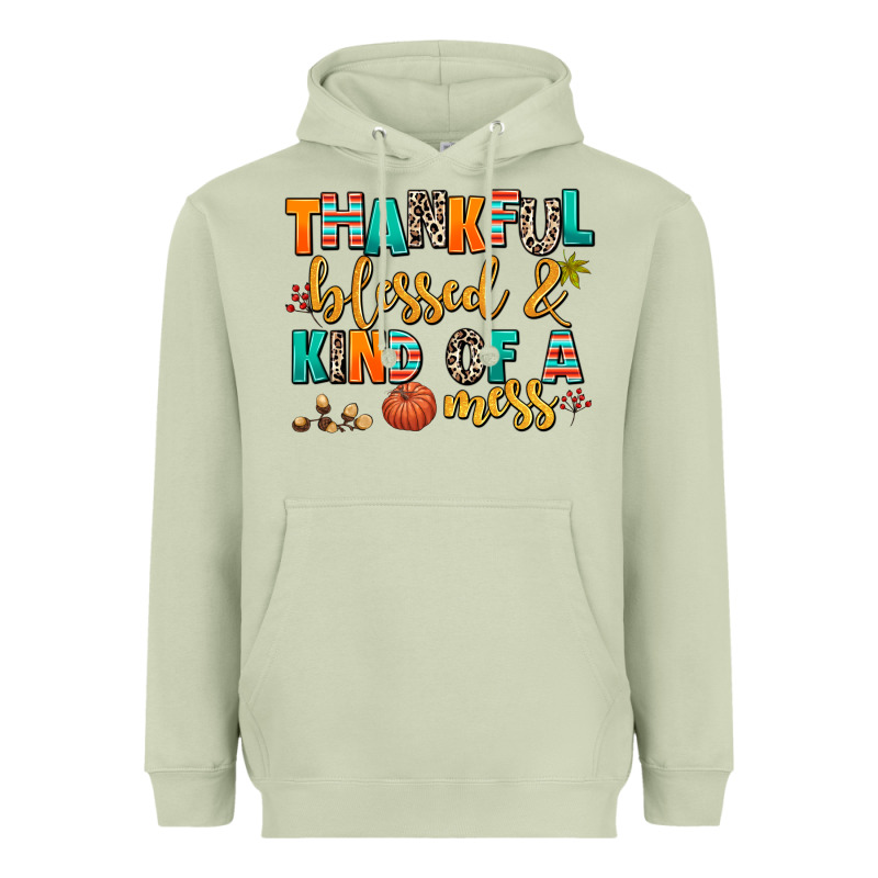 Thankful  Blessed And Kind Of A Mess Heavyweight Hoodie by AdoDesignShop | Teevron