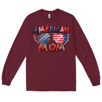 Burgundy American mom Long Sleeve Tee - Zillion Design Studio