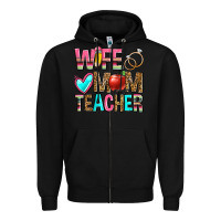 Black wife mom teacher Zipper Hoodie - Zillion Design Studio