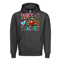 Charcoal Heather wife mom teacher Zipper Hoodie - Zillion Design Studio