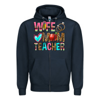 Navy wife mom teacher Zipper Hoodie - Zillion Design Studio