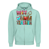 Seafoam wife mom teacher Zipper Hoodie - Zillion Design Studio