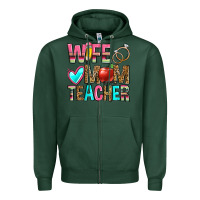 Sports Green wife mom teacher Zipper Hoodie - Zillion Design Studio