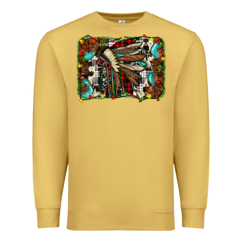 Christmas Indian Headdress Premium Sweatshirt by JahusDesignShop | Teevron