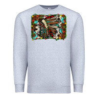 Heather Grey christmas indian headdress Premium Sweatshirt - JahusDesignShop