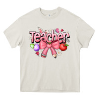 Cream easter teacher Heavy Core Tee - CowhideDigitalArt
