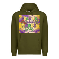 Army Green bead up bitches it's mardi gras Premium Hoodie - MaliasSmallBusiness