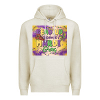Oatmeal Heather bead up bitches it's mardi gras Premium Hoodie - MaliasSmallBusiness