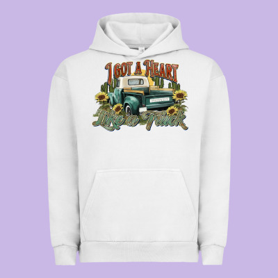 I Got A Heart Like A Truck Western Sunflower Urban Hoodie Designed By Nancycooperartshop