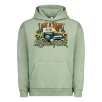 Pigment Oil Green i got a heart like a truck western sunflower Urban Hoodie - NancyCooperArtShop