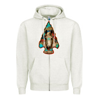 Oatmeal Heather arrowhead horse Zipper Hoodie - RanaPortraitStore